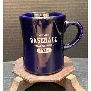 Vintage Blue Ceramic National Baseball Hall of Fame 1939 Coffee Tea Mug